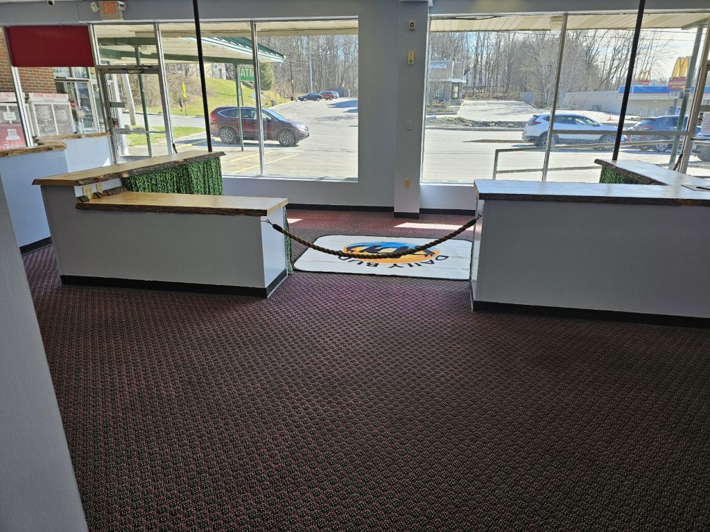 Entrance and security counter inside Daily Buds Dispensary